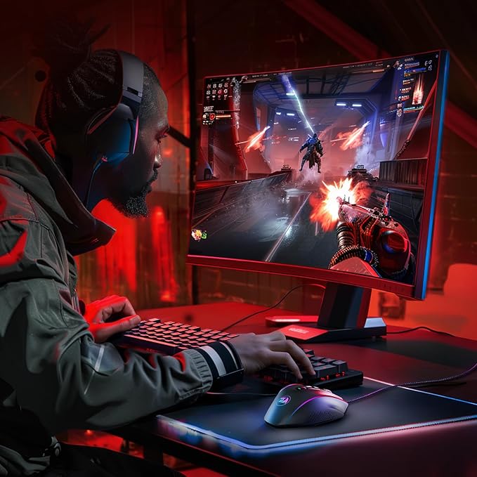 Redragon Gaming Mouse, MMO Mouse Gaming UP 12400 DPI, 19 Macro Programmable Buttons, RGB Mouse with 12 Side Buttons, 8 * 2.4g Weight Tuning for PC Laptop MOBA FPS, M901K, Black