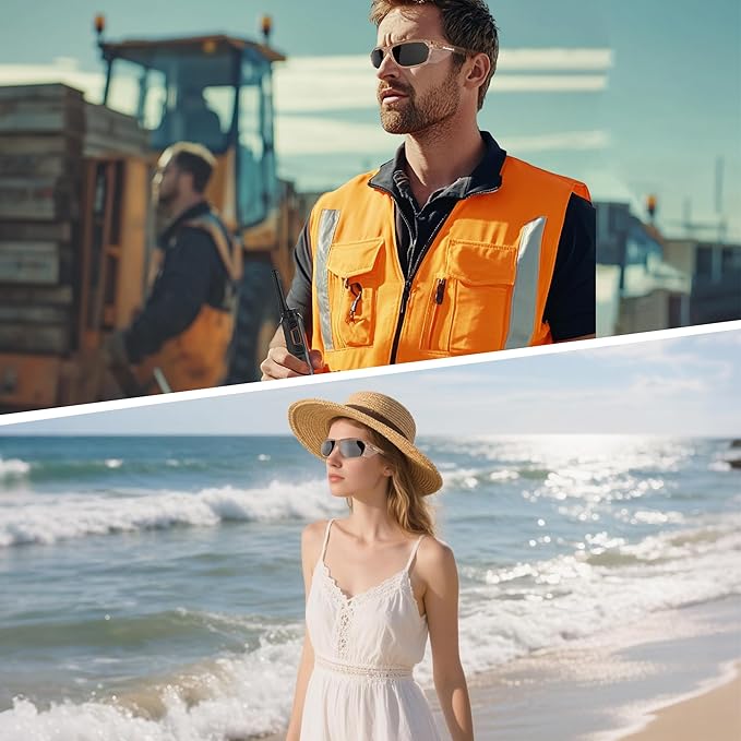 ProtectX Stylish Anti-Fog & Scratch-Resistant Safety Glasses With Readers, UV Protection Goggles, Anti-Impact Lightweight Glasses for Men&Women Cold Brew Tinted Smoke - 6 Pack