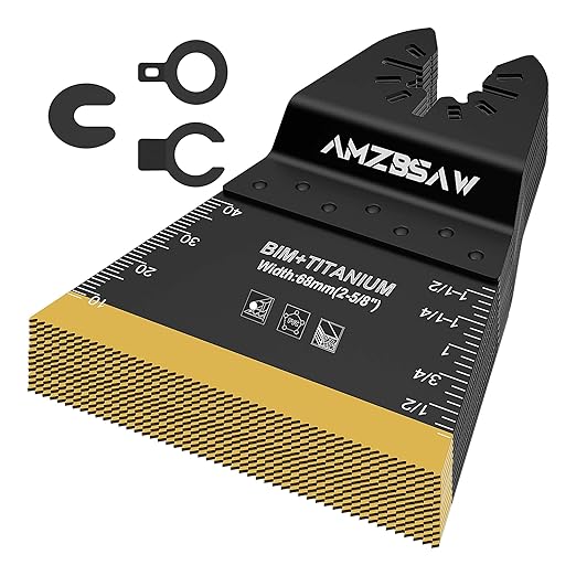 12PCS Titanium Oscillating Multitool Blades Metal Cutting, 68MM Titanium Saw Blades for Metal Nails Hard Material and Wood Plastic, Multi Tool Blades Kits Fit Dewalt Bosch Ryobi