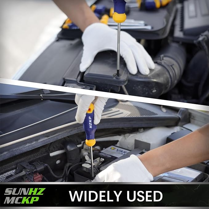 SUNHZMCKP 7-Piece Screwdriver Set, 3 Phillips and 3 Flat Screw Driver Made of S2 Steel, Screw Driver Set Kit with Wall Mount, Professional Cushion Grip and Magnetize&Demagnetize Device