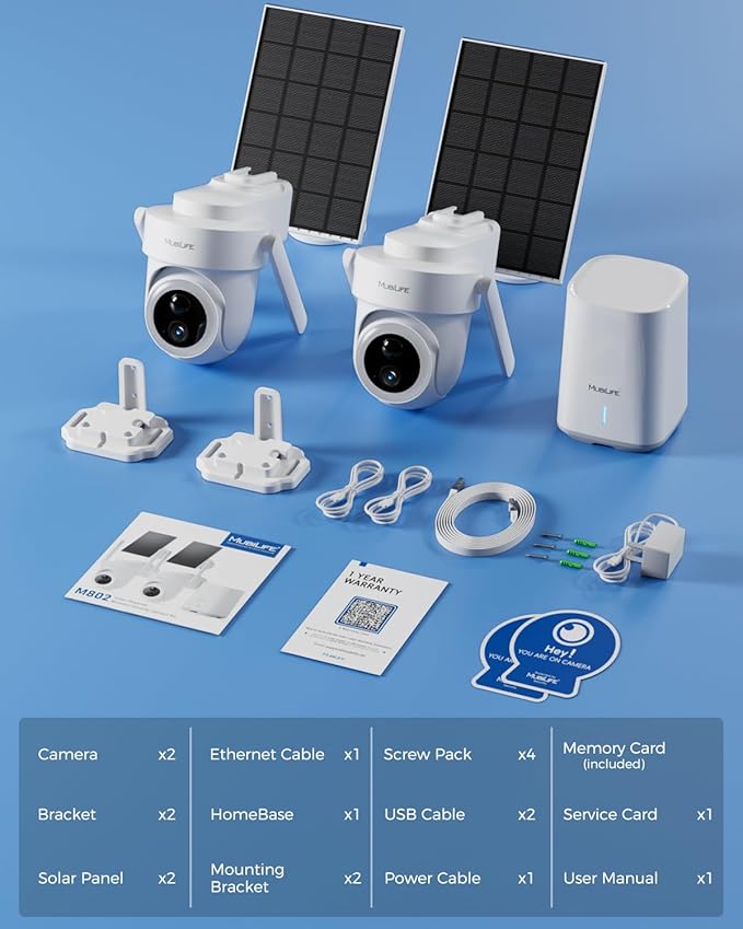 4K Security Cameras Wireless Outdoor, 2 Cam-Kit, 5G/2.4G WiFi Home Security Cameras System, 64GB Local Storage/No Subscription/Motion Tracking/Color Night Vision/360° View/IP66, Easy Setup