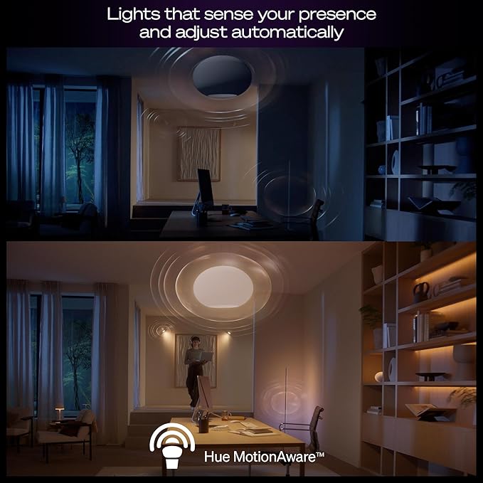 Philips Hue Starter Kit: Bridge Pro + 3 A19 E26 Smart Bulbs + Button, White & Color Ambiance, Smart Light Hub, Works with Apple Home, Alexa, Google, Samsung SmartThings