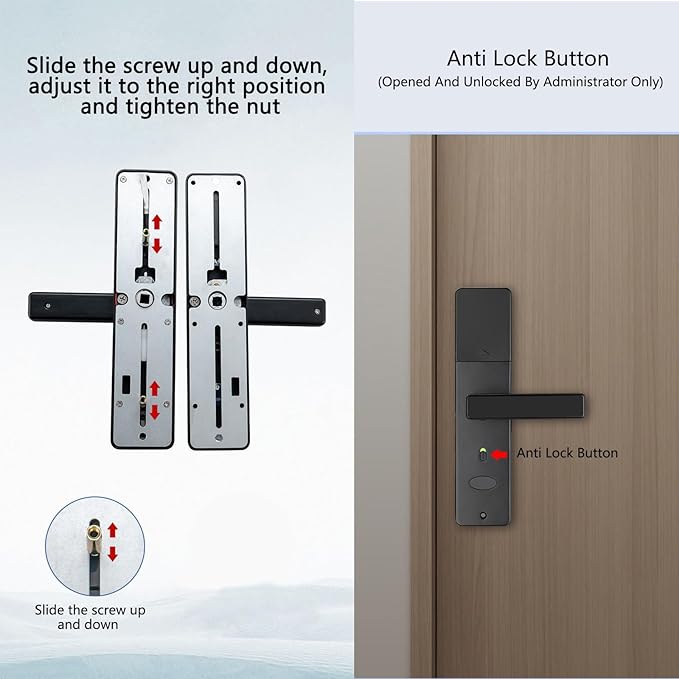 Smart Keyless Entry Door Lock with Handle,Fingerprint Lock Deadbolt,Auto Lock Deadbolt with Keypad,Biometric Door Lock, Smart Front Handle Set