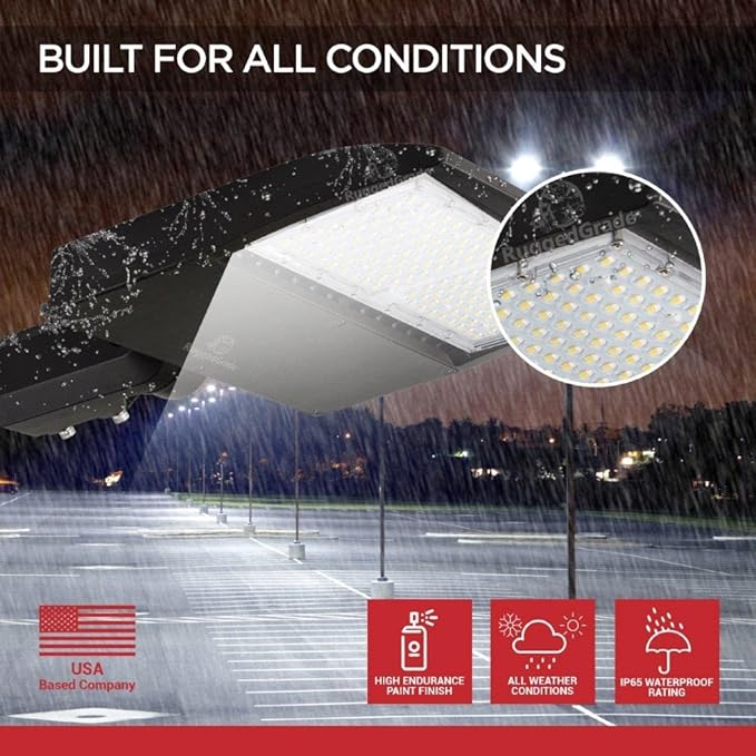 30,000 Lumen - 170lm to Watt - 185 Watt LED NextGen XT II Series Parking Lot Lights - 5000K - Slip Fit Mount - with photocell - 10kv Surge