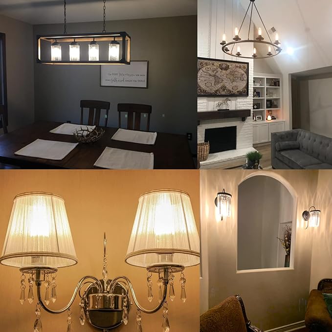 T10 LED Bulbs 40 Watt Equivalent 4W Dimmable Edison Tubular Light Bulb E26 Medium Base 2700K Warm White, T10 Vintage Amber Glass Spiral Filament LED Light Bulb, 2 Pack