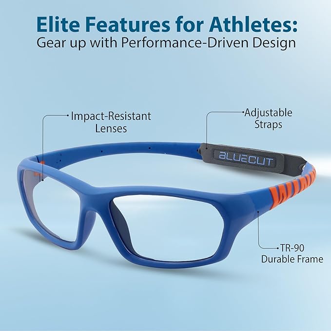 BLUE CUT Sports Protection Goggles, Anti-Fog Lenses Safety Glasses for Basketball, Pickleball and All Outdoor Sports