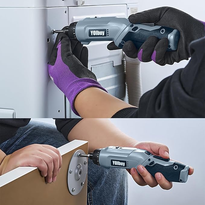 3.6V Rechargeable Electric Screwdriver, 21 Clutch Gears, 6.8Nm Max Torque, 2 Speed Gear, Max 650rpm, 2000mAh Battery, USB Type-C Charging, LED Light (Gray/with Tool Case)