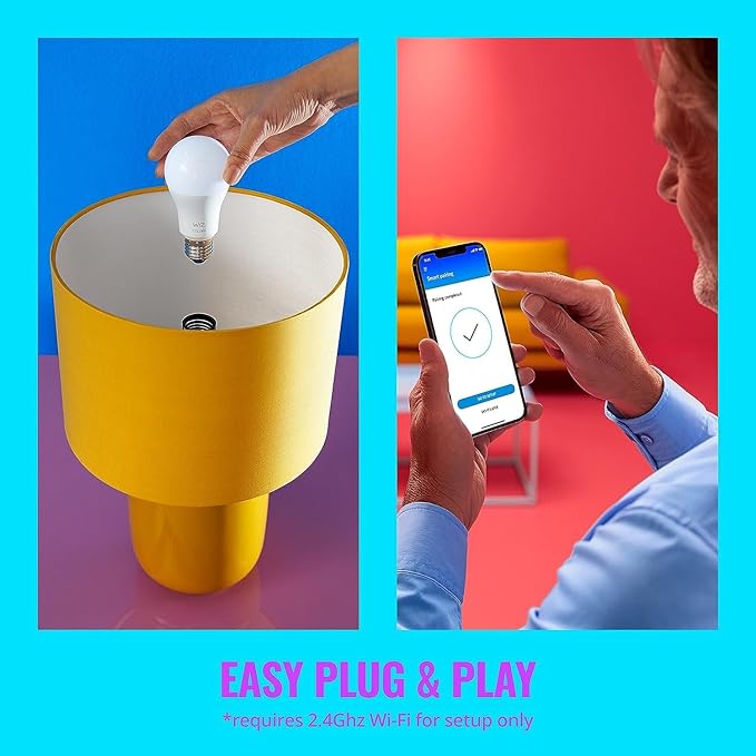 WiZ 120W PAR38 Color LED Smart Bulb - Pack of 6 - E26- Indoor/Outdoor - Connects to Your Existing Wi-Fi - Control with Voice or App - Works with Google Home- Alexa & Siri Shortcuts