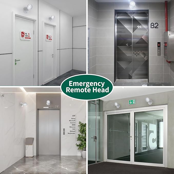 GZRUIYANG Emergency Remote Head Lighting, Single Round Head Emergency Light, UL Listed, Multi Voltage 3.6 to 24 Volt Input, 3 Watts, 180 Lumen, No Battery Inside