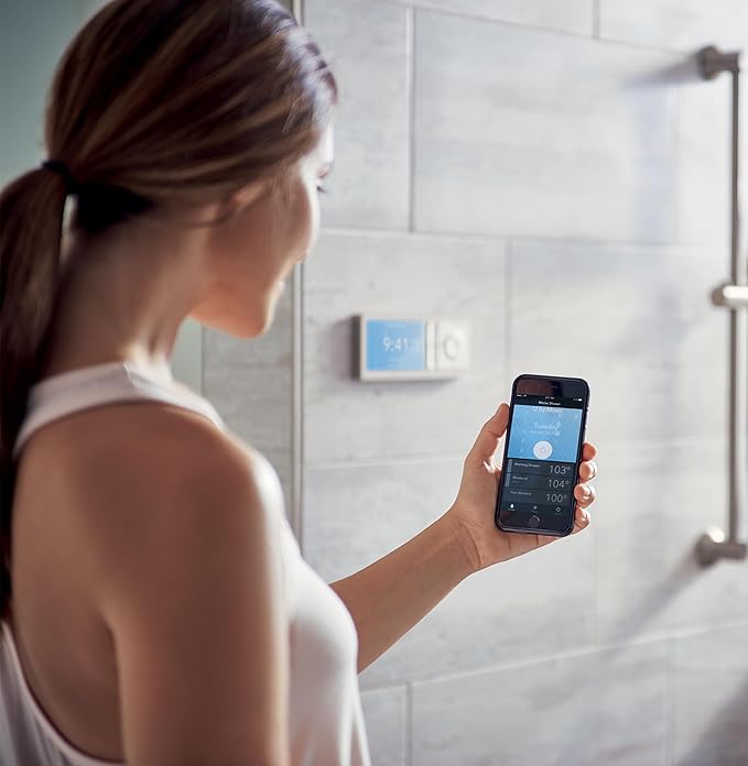 Moen Terra Beige Smart Shower 2-Outlet Digital Shower System Controller for Thermostatic Shower Valve, TS3302TB