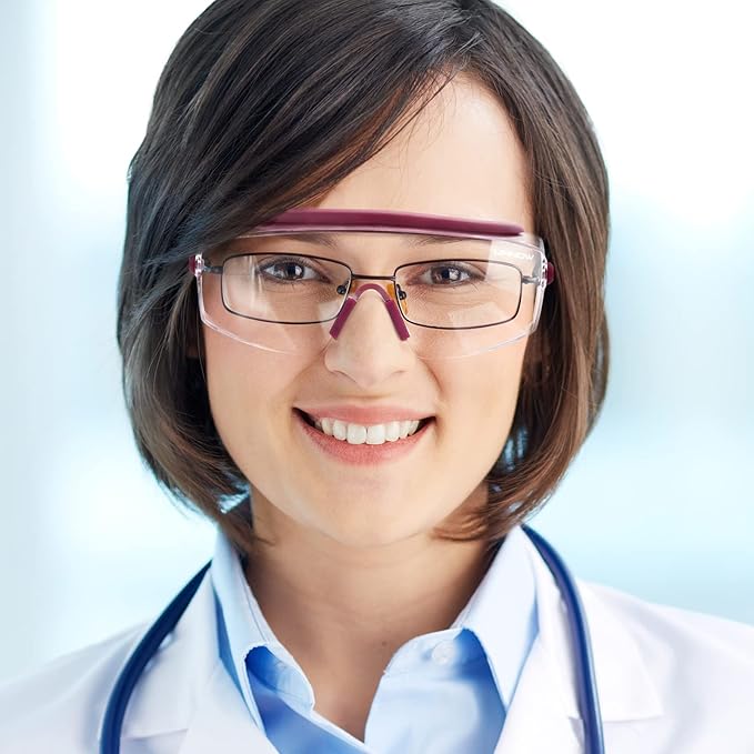 UKNOW Safety Goggles Over Glasses, Anti Fog Safety Glasses with Clear Wraparound Lens, ANSI Z87.1 Protective Eyewear