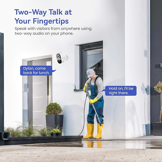 1080p Wireless Security Camera, 2.4GHz Wi-Fi, Color Night Vision, AI Human Detection, PIR Motion Detection, 2-Way Talk, Outdoor Surveillance Bullet Cam (1 Pack)