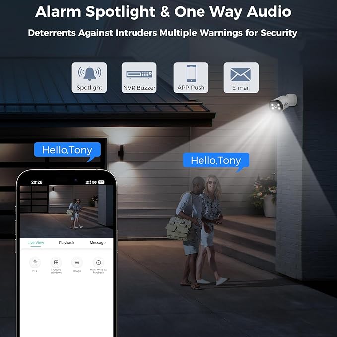Hiseeu 4K Wired Security Camera System with Audio,Smart Color Night Vision,3TB Hard Drive,AI Human/Vehicle Detection,8PCS 8MP IP67 Weatherproof Home CCTV Cameras,Indoor/Outdoor Surveillance DVR Kit