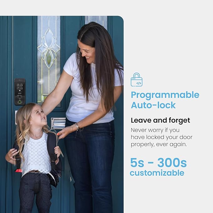 Lockly Visage Zeno Series Smart Lock, Facial Recognition & Fingerprint Keyless Entry Door Lock, Built-in Wi-Fi Deadbolt with Apple Home Key, PIN Genie Keypad, App Remote Control, Easy Installation