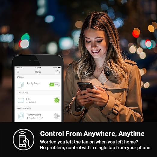 Kasa Smart Plug Mini 15A, Apple HomeKit Supported, Smart Outlet Works with Siri, Alexa & Google Home, UL Certified, App Control, Scheduling, Timer, 2.4G WiFi Only, 4 Count (Pack of 1) (EP25P4), White