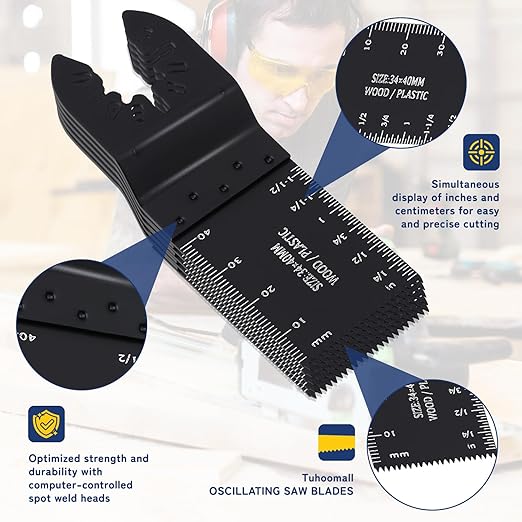 115PCS Oscillating Tool Saw Blades Multitool Kits Sandpaper Cutting Wood Metal Plastics Quick Release Fit Fine Dewalt Ryobi Milwaukee Rockwell Makita Fein Porter Cable Bosch