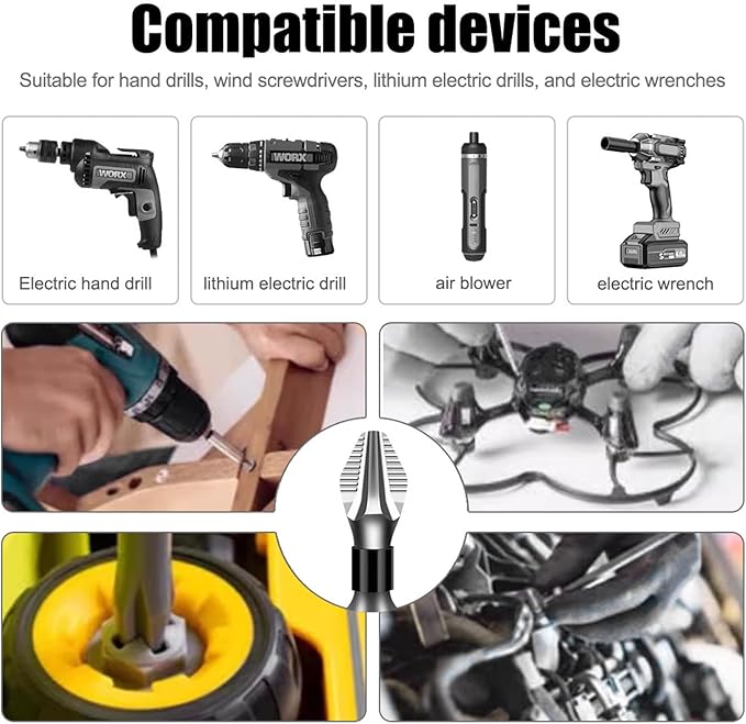 High Magnetic Screwdriver Drill Bit Set, K5 Impact Resistant Non Slip Bit, Strong Magnetic Drill Bit Set, Anti-Slip Magnetic Electric Screwdriver Set, 25 50 65 70 90 150mm (6Pcs)