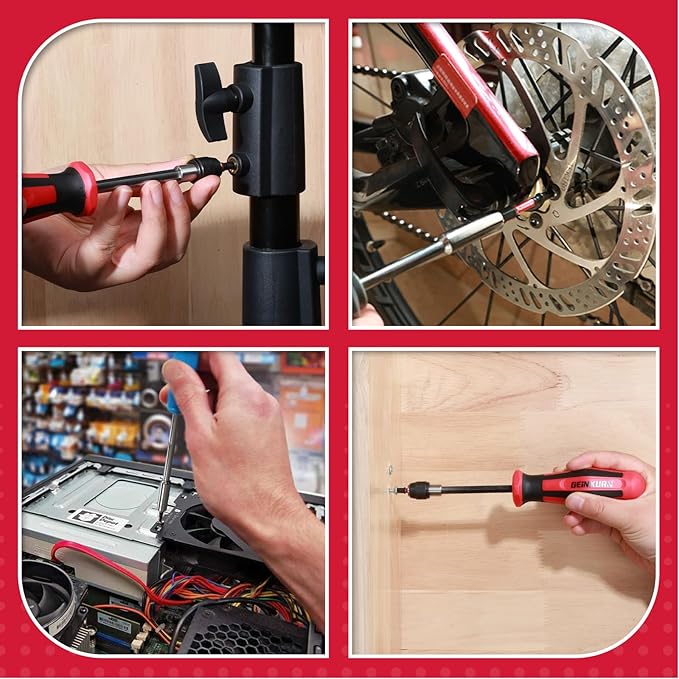 Magnetic 2PC Mini Changeable Head Manual Screwdriver Holder, Quick Change&Release 1/4” Hex Bit Extension Holder