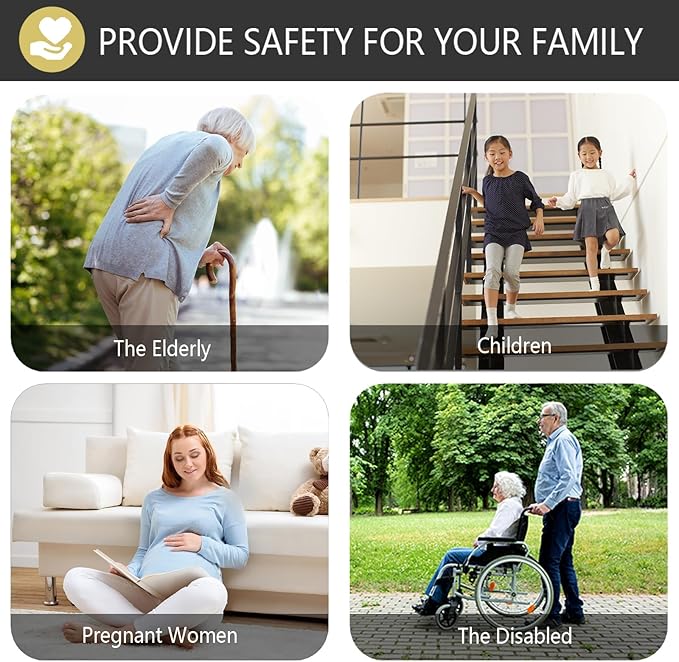 Hand Rails for Outdoor Steps U-Shaped, Black Iron Stair Railing Indoor 1-3 Step, Wall Mounted Railing for Stairs, Stair Handrail for Elderly, Kids, Pregnant Women, Porch Deck Garden Grab Bar -1 Pack