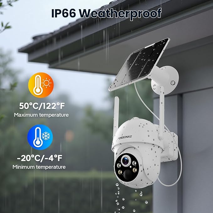Solar Camera Outdoor Wireless, 4 Cam-Kit, No Subscription, Cameras for Home Security System with 360° Pan & Tilt, 2K Color Night Vision, Motion Detection & Siren, Easy Setup, 5G & 2.4G WiFi
