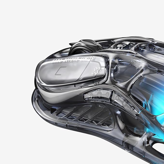 GravaStar Mercury M2 Wireless Gaming Mouse with 26,000 DPI, PAW3395DM Sensor -79g Lightweight Hollowed-Out Design -5 Programmable Buttons -5 Dynamic Lightsync RGB - Transparent Black