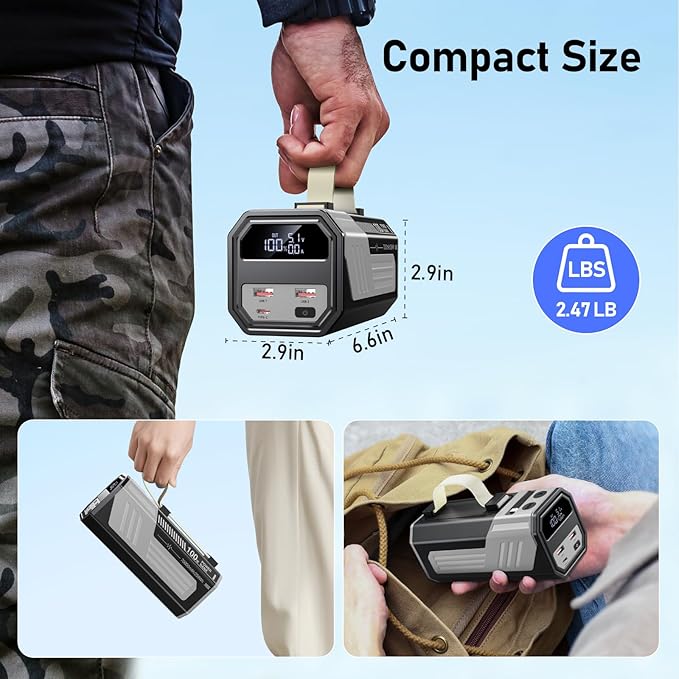 Laptop Power Bank,70,000mAh Portable Charger with 100W USB-C Ports, Built-in and Retractable Cables,100W Input, Fast Charging for MacBook Pro/Air/iPhone 16/iPad Pro/Galaxy S25 Ultra and More