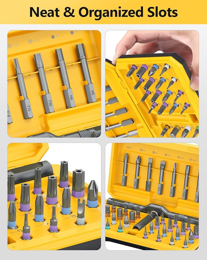 ORIA 42 in 1 Screwdriver Set, Magnetic Screwdriver Set, DIY Repair Tool Kit with Free Assembly T Handle, 40 Precision Bits, Portable Case for Furniture, Bicycle, Computer