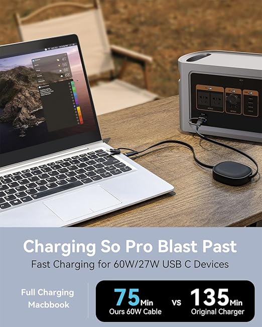 Multi Charging Cable, 2Pack 5 in 1 Retractable Lightning Charger Cable 60W USB C to USB C Fast Charging,Multiple USBC Cord Multi Car Charger for iPhone 17/16/15/14 Pro Max,iPad,Samsung S25 S24,Tablets