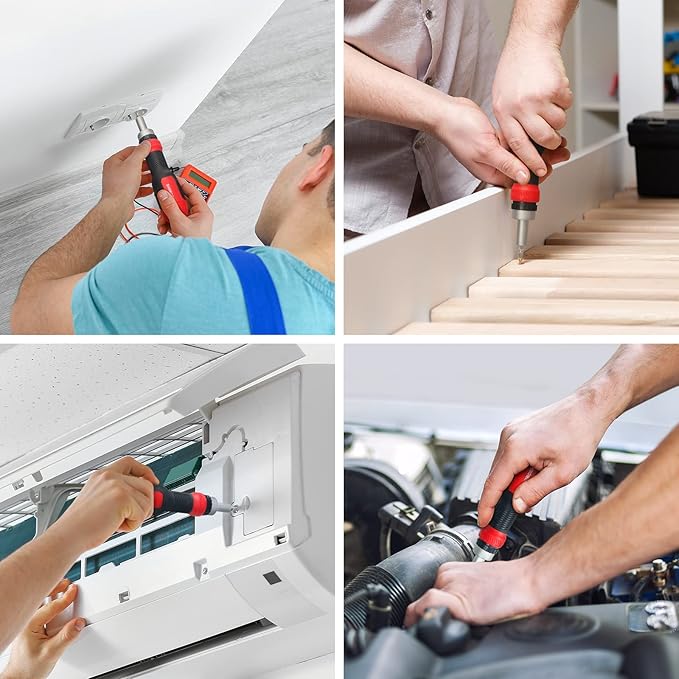 SHARDEN Ratchet Screwdriver 13-in-1 Ratcheting Screwdriver Set Multi Screwdriver Tool All in One with Torx Security, Flat Head, Phillips, Hex, Square and 1/4 Nut Driver