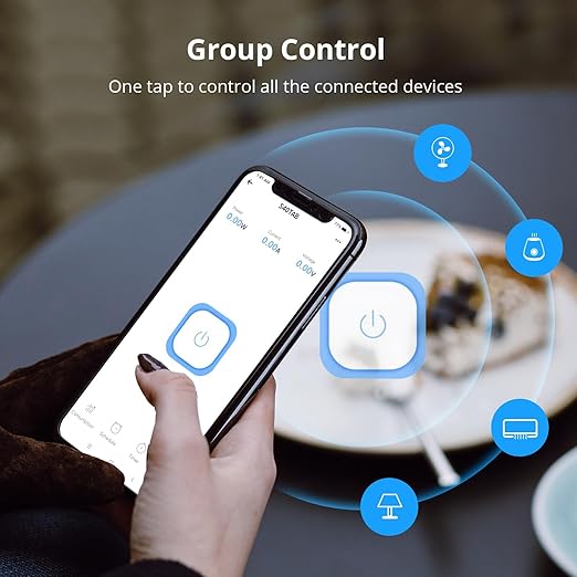 SONOFF S40 Smart Plug with Energy Monitoring 15A, WiFi Smart Outlets That Compatible with Alexa, Google Home & IFTTT, Smart Plug with Remote, ETL Certified, NO Hub Required, 2.4G WiFi Only(4-Pack)