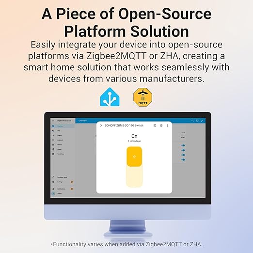 SONOFF Zigbee Smart Light Switch, Required SONOFF Zigbee Hub, Interruptor Inteligente, Smart Switch No Neutral or with Neutral, Voice Control with Alexa Google Home, Zigbee Switch ZBM5-1C-120W