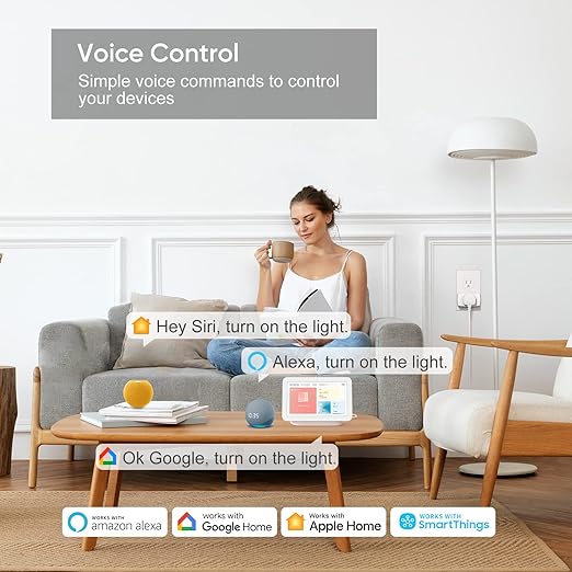 Matter Over Thread Smart Plug, Smart Mini Outlet, Works with Apple Home, Alexa & Google Home, 15A/1800W (4Pack)