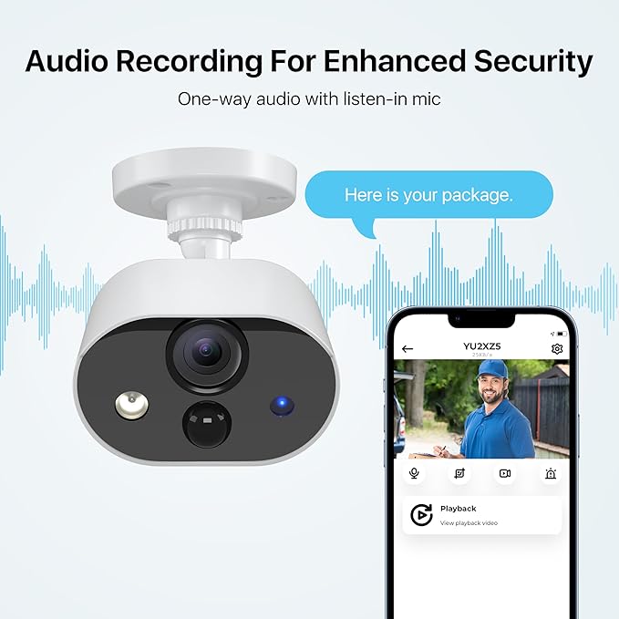 ZOSI 1080P HD-TVI Add On Camera, 2MP 1920TVL Indoor Outdoor Surveillance Home Security Camera with Audio, Night Vision, Smart Motion Detection, IP66 Weatherproof, Only Work 3K Lite CCTV DVR