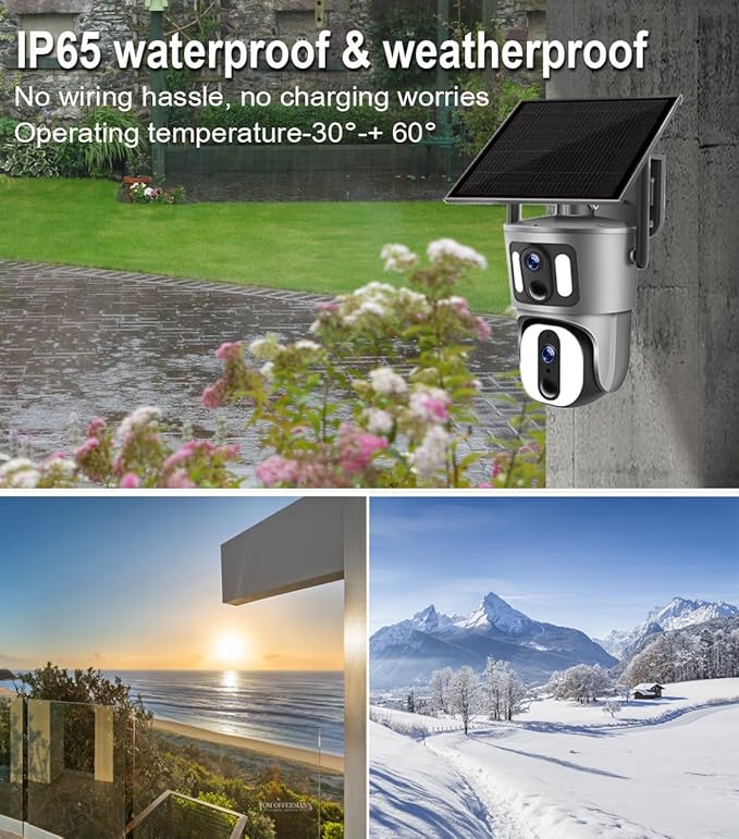 Sky Tower 4MP UHD 4G/5G LTE Cellular Wireless Dual Cameras Solar Panel Waterproof Two-Way Talk Outdoor Surveillance Cameras, Amazon Cloud Storage & Free Data & 64G Micro SD (4MP Digital 20X Zoom)