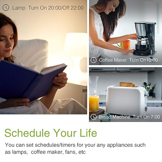 GHome Smart Mini Smart Plug Compatible with Alexa and Google Home, WiFi Smart Outlet Socket Remote Control with Timer Function, Only Supports 2.4GHz Network, No Hub Required, ETL FCC Listed