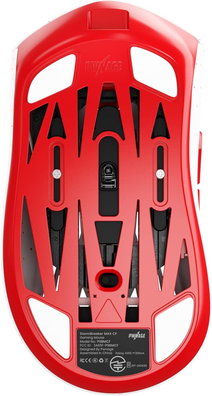 PWNAGE Stormbreaker Carbon Fiber MAX CF Wireless Gaming Mouse 8kHz - 45grams Ultralight Esports Pro Gamer Flawless Professional PAW3950 Optical Sensor 36k DPI - 8000Hz - Large Ergo -Frost Fire