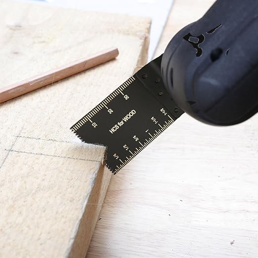 Mixed Wood Oscillating Multitool Saw Blade Set Fits Fein Multimaster, Porter Rockwell Cable,Black & Decker,Bosch Craftsman,Ridgid Ryobi,Makita Milwaukee,Dewalt, Chicago (12 PCS)