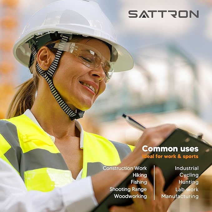 Clear Safety Glasses 24PK, Protective Eyewear Polycarbonate Lens with Rubber Temples ANSI Z87.1 Anti-Scratch Impact Resistant Eye Protection for Work, Lab, Construction Clear Lens/Black Frame