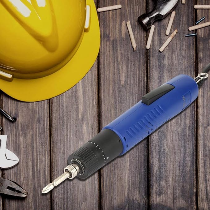 WALFRONT Electric Screwdriver Adjustable 1/4" Handheld Straight Shank Practical Repair Kit 900RPM Fit Screw 2-6mm(US Plug 110V)