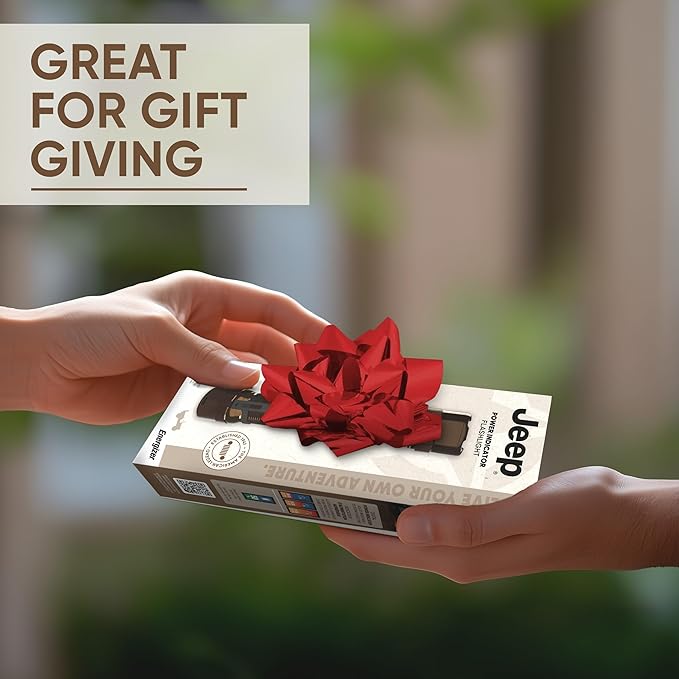 Energizer Jeep Power Indicator Rechargeable LED Flashlight, 1,000 Lumens, Rechargeable Flashlight with Trail-Ready Construction and Easy-to-Read Digital Power Indicator Display