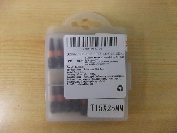 Pro T15 Bit Assortment - Screwdriver Bits Set 20Pcs, 25mm Length, Torx Screwdriver Bit, 1/4 Inch Hex Shank, with Storage Box