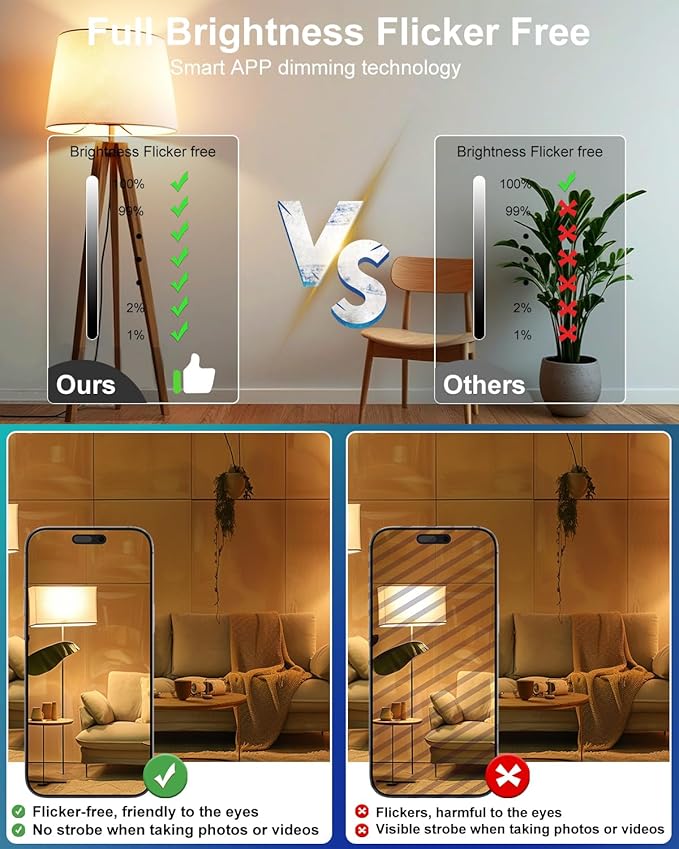 Smart RGB Bulb,BR25/R80,Smart Bulbs Compatible with Alexa,Color Changing LED WiFi Bulb 12W,2.4Ghz WiFi Only.E26/E27Base,4Packs