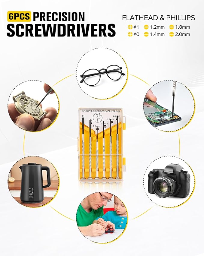 13pcs General Household Tool Set, Includes Precision Screwdrivers, Hex Key, Crosshead Screwdriver, Flat-head Screwdriver, Suitable for Daily Use