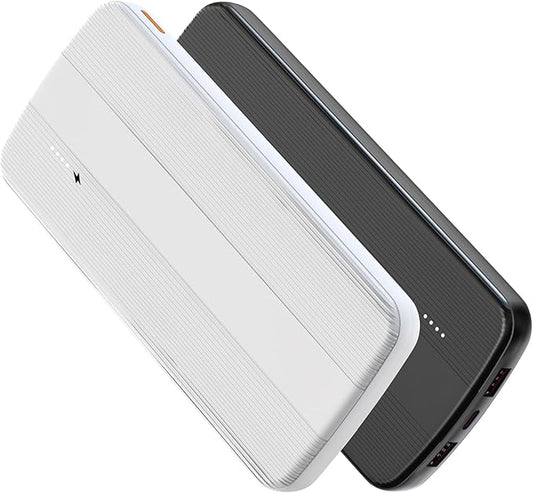 2-Pack 10000mAh Daul USB Portable Charger, USB-C Fast Charging Power Bank, Backup Charger for iPhone 16/15/14/13, Galaxy S23/22, Pixel and etc