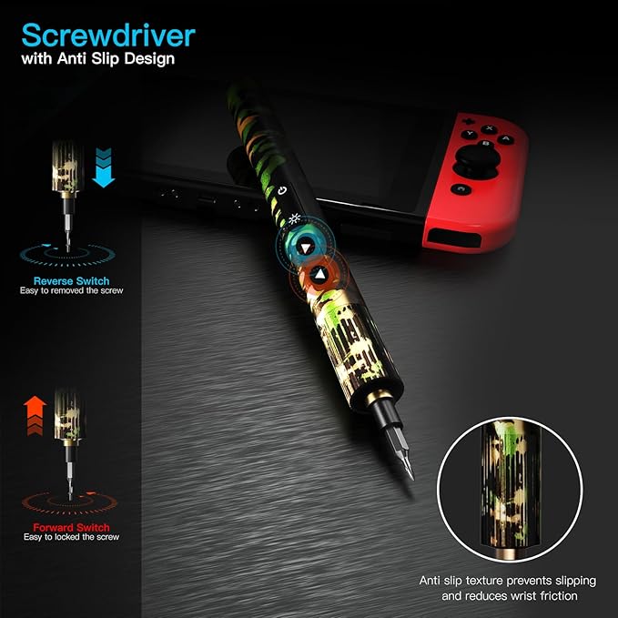 Electric Screwdriver Set 78 in 1 - Mini Precision Screwdriver With 70 Bits, Rechargeable Power Screwdriver Kit for Electronics - Green