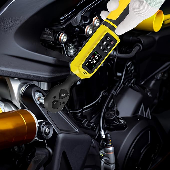 3/8-Inch Digital Drive Torque Wrench-1-60Nm (1-44 ft-lb),High-Precision Torque Wrench with Buzzer, LED Flash, 5 Units, for Motorcycle & Home Repairs