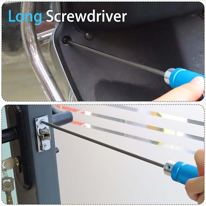 10-Inch Flat Head Screwdriver, Long Screwdriver with Detachable Aluminum Handle, Durable High-Torque for Auto Repair, Tight Spaces, and Home DIY, Extra Long