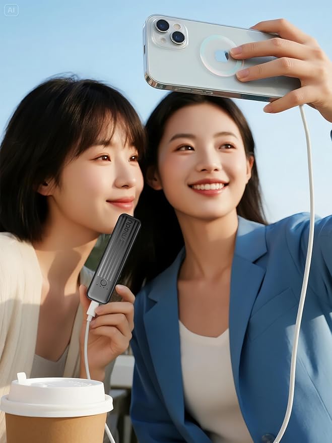 Miady 2-Pack Small Portable Charger, 5000mAh Mini Battery Pack 3.45oz Lightweight Power Bank 5V/2.4A Output & 5V/2A Input Compatible with iPhone, Galaxy, Android etc