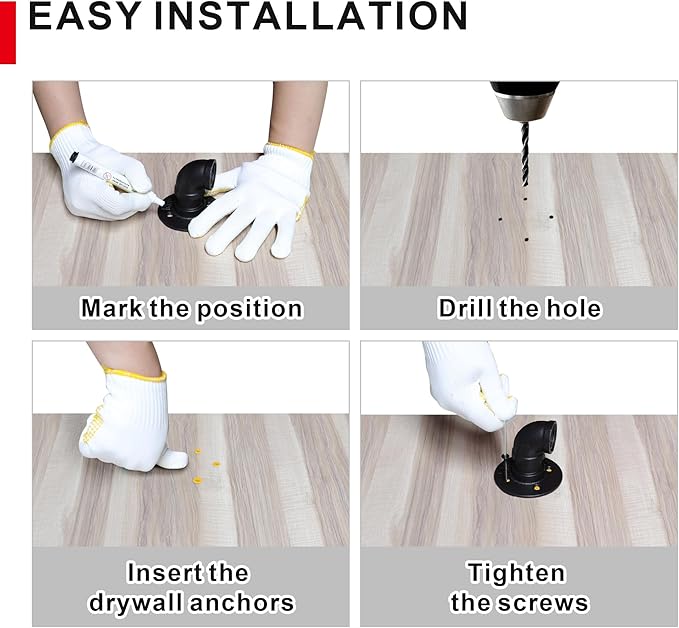 SCIEO 6.6FT Industrial Stair Handrail, Wall-Mounted Staircase Handrail for Indoor Outdoor Steps, Metal Pipe Stair Railing Galvanized Steell Hand Rail Non-Slip Grab Bar for Steps Stairs Porch Deck