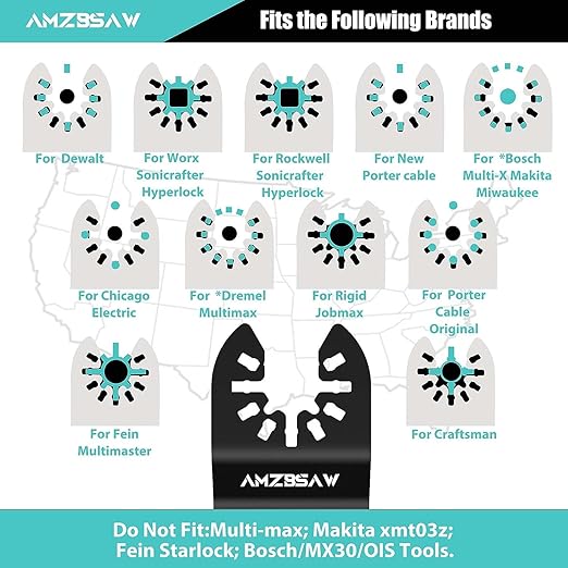 100 PCS Oscillating Tool Blades, Titanium and High Carbon Steel Saw Blades for Wood Metal and Plastic, Quick Release Multi Tool Blades Kits, Oscillating Tool Accessories Kit